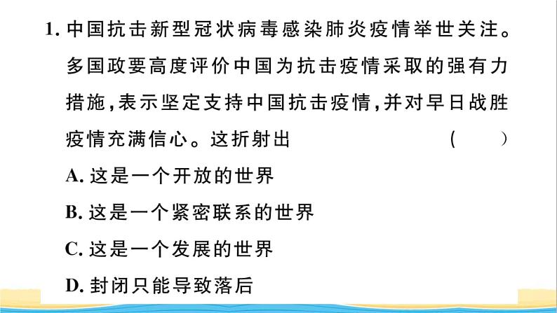 九年级道德与法治下册第一单元我们共同的世界热点专题作业课件新人教版第2页