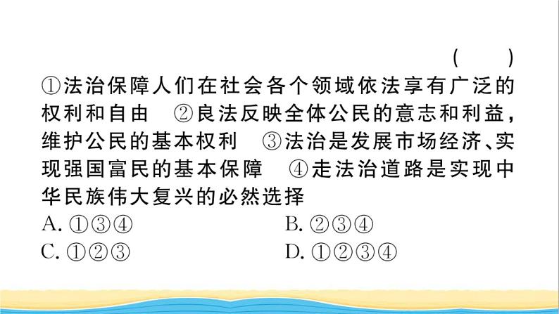 安徽专版九年级道德与法治下册精题汇编建设法治中国作业课件新人教版第7页