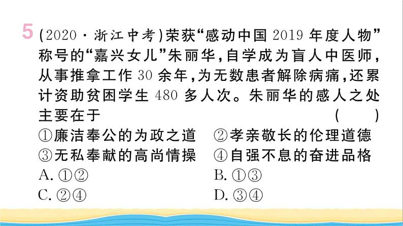 安徽专版九年级道德与法治下册精题汇编守望精神家园作业课件新人教版08