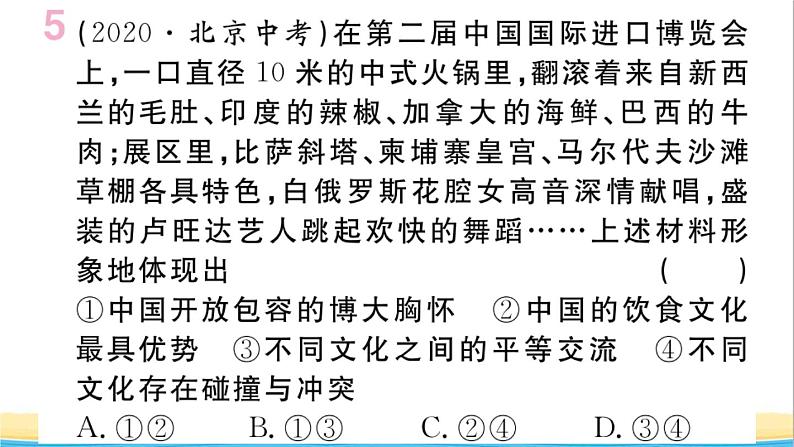 安徽专版九年级道德与法治下册精题汇编我们共同的世界作业课件新人教版06