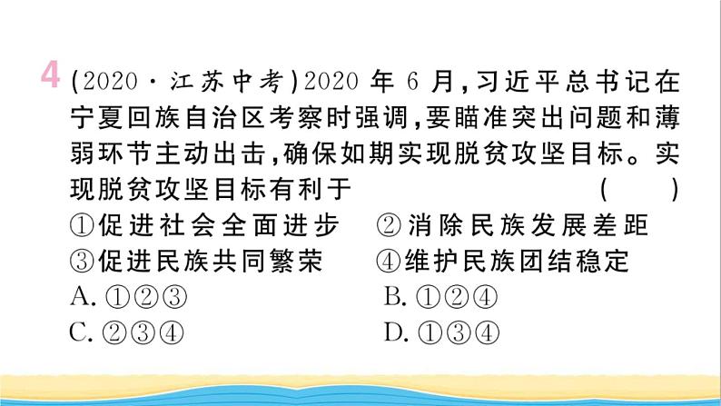 安徽专版九年级道德与法治下册精题汇编中华一家亲作业课件新人教版第6页