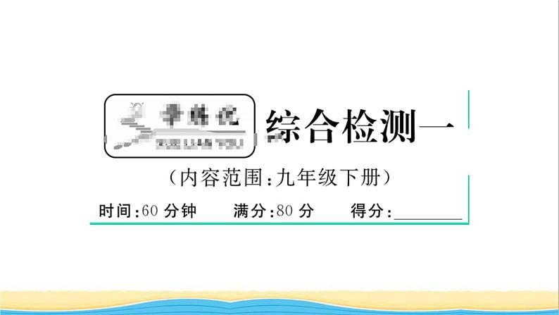 安徽专版九年级道德与法治下册综合检测一作业课件新人教版第1页