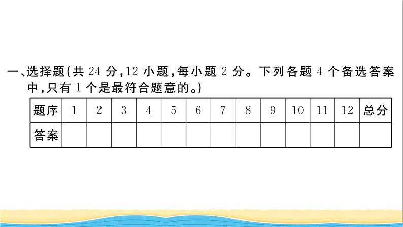 安徽专版九年级道德与法治下册综合检测一作业课件新人教版第2页