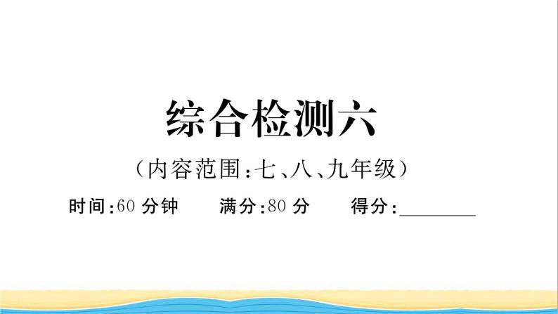 安徽专版九年级道德与法治下册综合检测六作业课件新人教版01