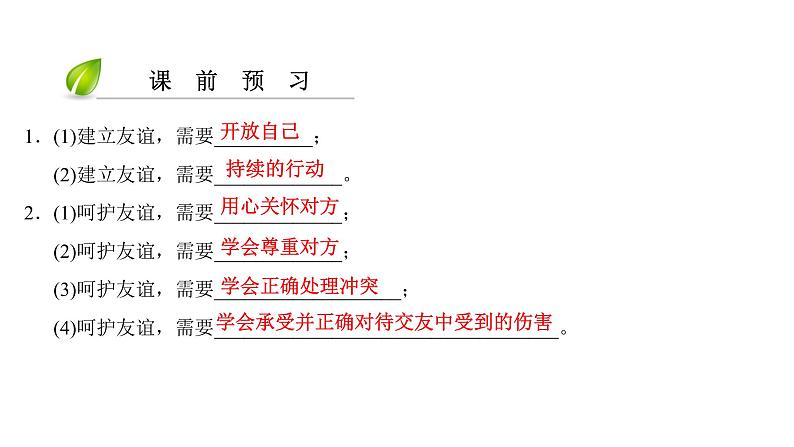 部编版七年级上册道德与法治第二单元 友谊的天空第五课 交友的智慧 5.1 让友谊之树常青习题课件05