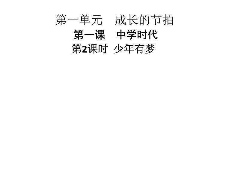 部编版七年级上册道德与法治第一单元 成长的节拍第一课 中学时代 1.2少年有梦习题课件(32张PPT)第1页