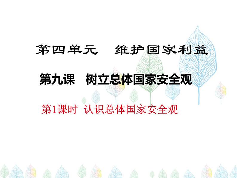 （人教部编版）八年级道德与法治上册教学课件：9.1认识总体国家安全观 （共18张ppt）第1页