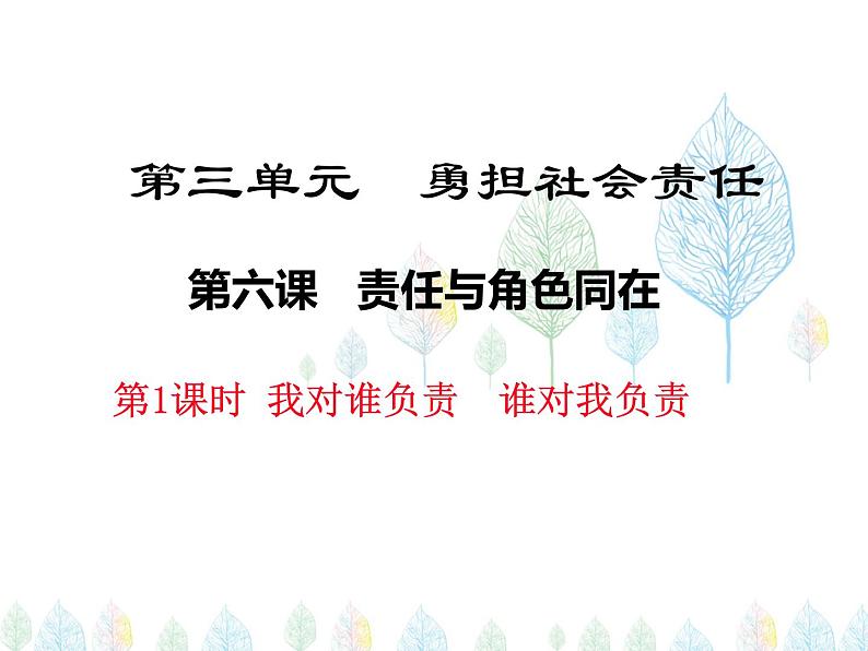 （人教部编版）八年级道德与法治上册教学课件：6.1我对谁负责  谁对我负责 （共22张ppt）01