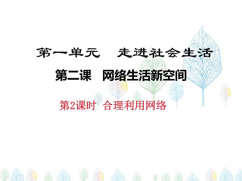 （人教部编版）八年级道德与法治上册教学课件：2.2合理利用网络 （共23张ppt）01