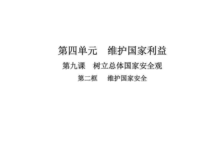 部编版道德与法治八年级上册 第九课  树立总体国家安全观  第二框  维护国家安全课件PPT第1页