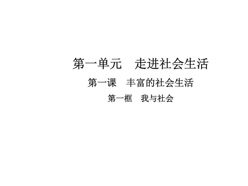 部编版道德与法治八年级上册 第一课  丰富的社会生活  第一框  我与社会课件PPT01