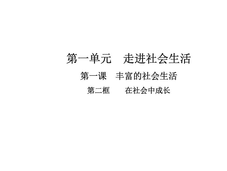 部编版道德与法治八年级上册 第一课  丰富的社会生活  第二框  在社会中成长课件PPT01