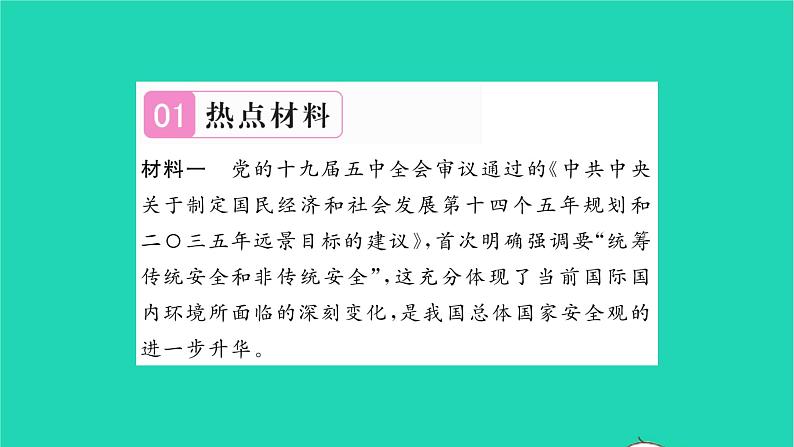 八年级道德与法治上册第四单元维护国家利益热点小专题四国家利益至上维护国家安全习题课件新人教版02