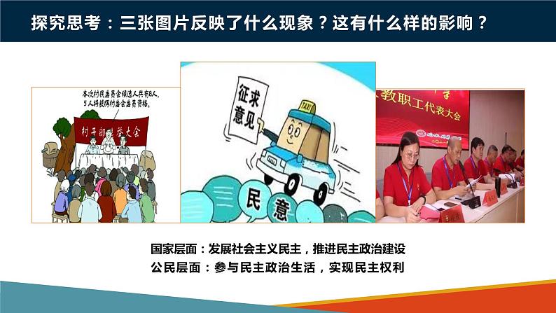 部编版道德与法治九年级上册 3.2 参与民主生活 课件第3页