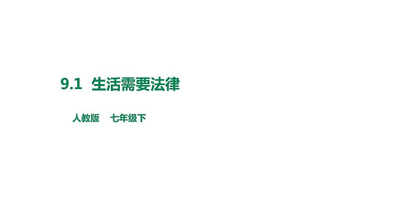 9.1生活需要法律精品课件第1页