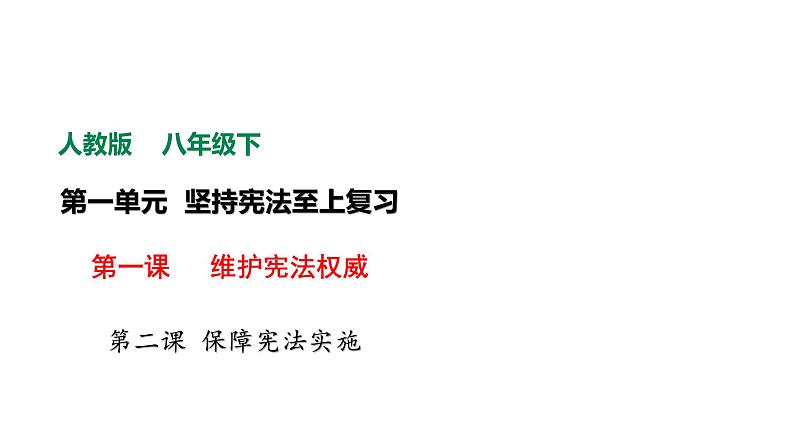 部编版八年级下册道德与法制---第一单元复习课件坚持宪法至上01