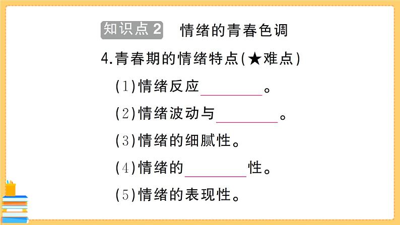 道德与法治七年级下册2.4.1 青春的情绪 习题课件PPT05