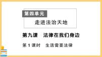 人教部编版七年级下册第四单元 走进法治天地第九课 法律在我们身边生活需要法律试讲课习题课件ppt