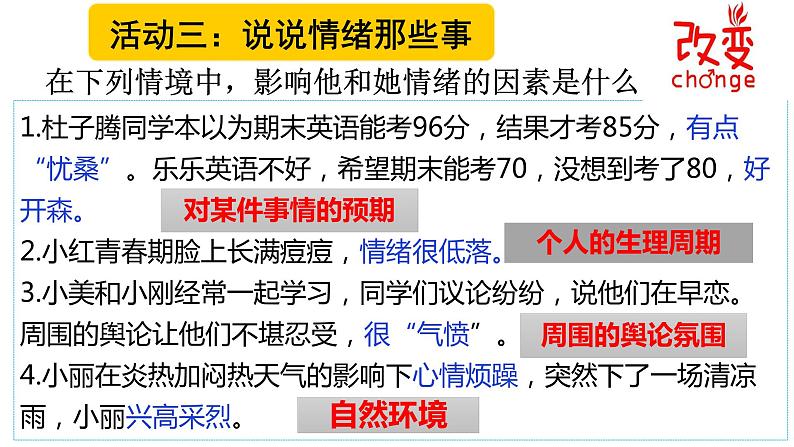 人教版道德与法治七年级下册 4.1 青春的情绪 课件第6页