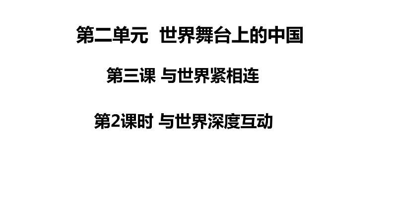 2021-2022学年部编版道德与法治九年级下册 3.2 与世界深度互动课件 (共计31张PPT)第1页