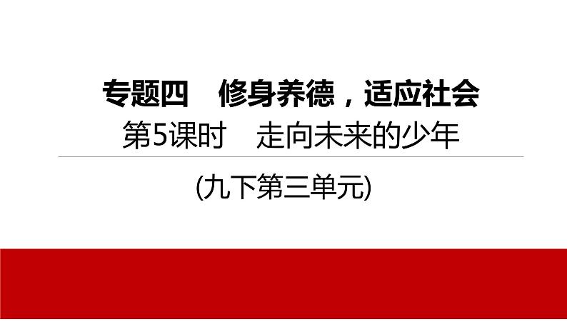 2022年河北中考道德与法治一轮复习课件：专题四第5课时　走向未来的少年01