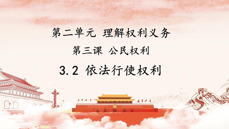 2021-2022学年统编版道德与法治七年级下册 3.2 依法行使权利  课 件 （20张）课件PPT第2页