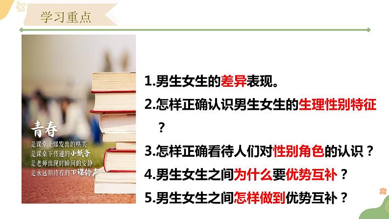 2021-2022学年统编版七年级下册2.1 男生女生 课件第3页