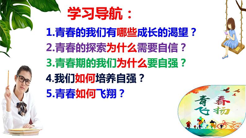 2021-2022学年统编版七年级下册3.1青春飞扬 课件（12张）第3页