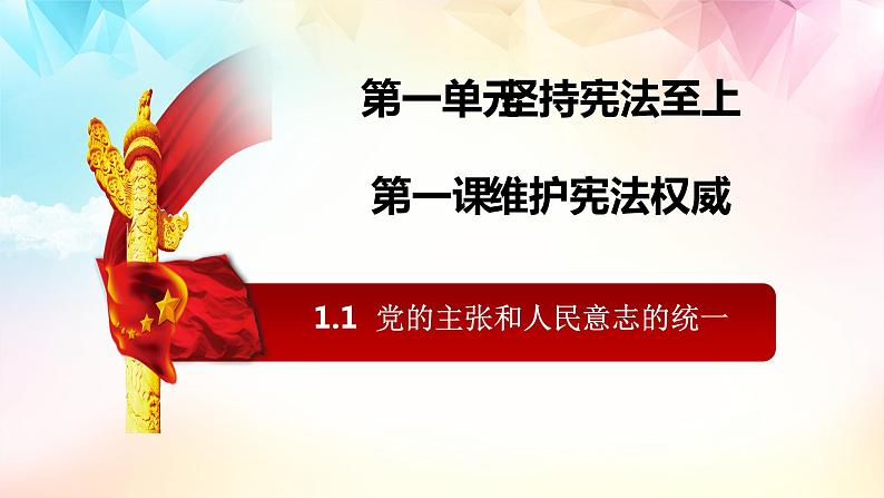 2021-2022学年统编版八年级下册 1.1  党的主张和人民意志的统一  课件 第1页