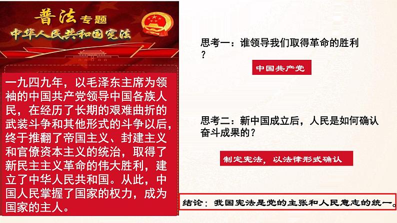 2021-2022学年统编版八年级下册 1.1 党的主张和人民意志的统一   课件 （26 张）第5页