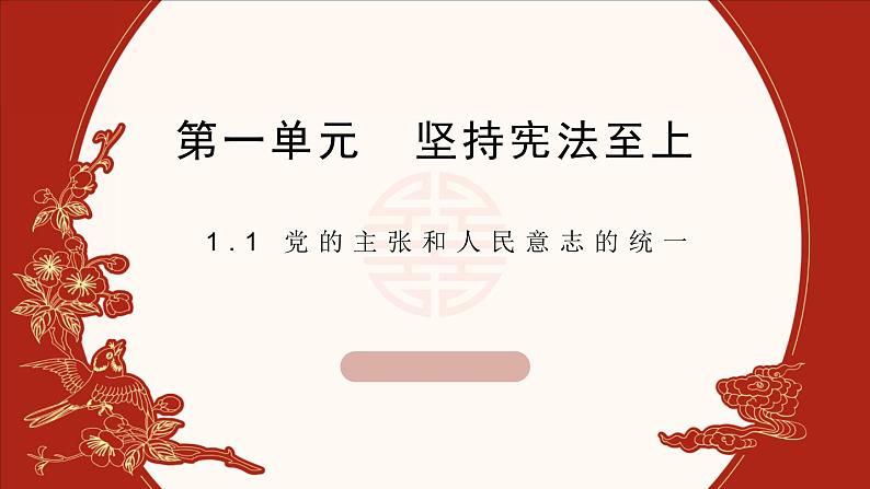 2021-2022学年统编版八年级下册 1.1 党的主张和人民意志的统一  课件 （29张）第1页