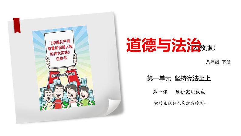 2021-2022学年统编版八年级下册 1.1党的主张和人民意志的统一  课件 第1页