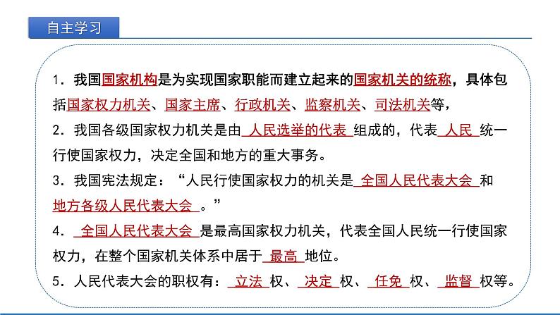 2021-2022学年统编版八年级下册 6.1 国家权力机关  课件 （23张）03