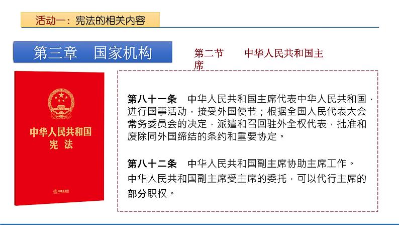 2021-2022学年统编版八年级下册 6.2 中华人民共和国主席  课件 （20张）第8页