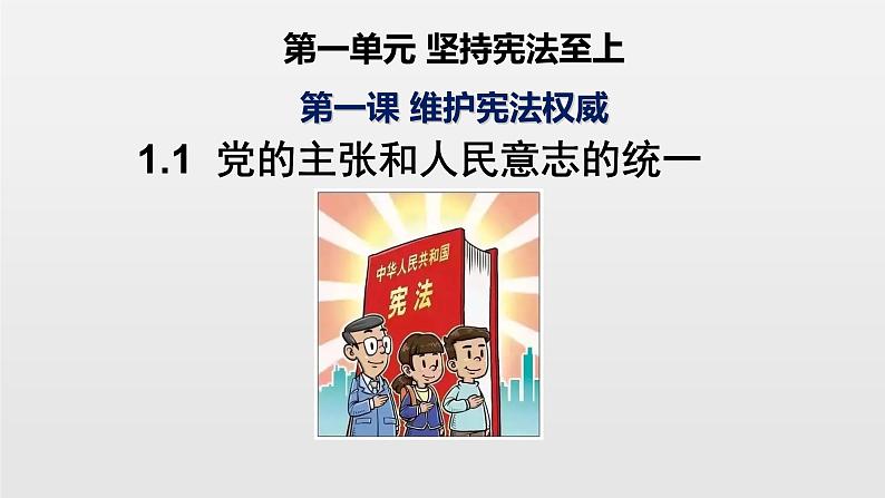 1.1党的主张和人民意志的统一课件-2021-2022学年部编版道德与法治八年级下册 (1)第1页