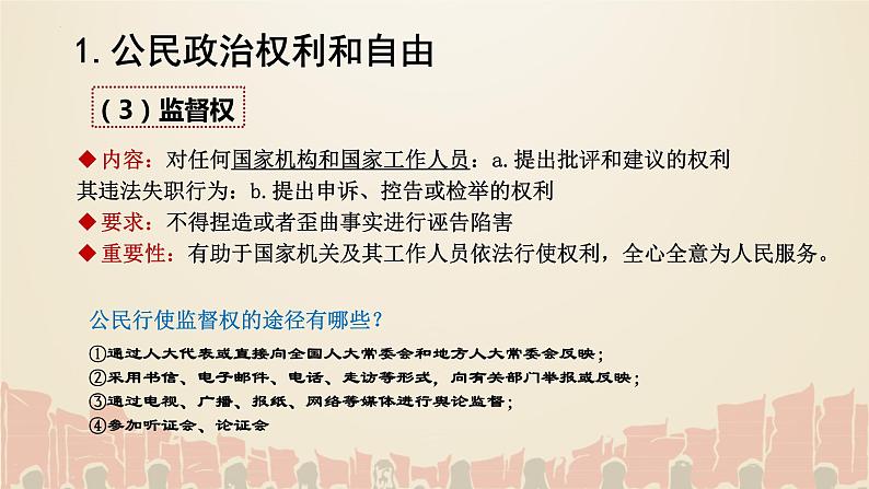 第三课公民权利复习课件-2021-2022学年部编版道德与法治八年级下册第4页