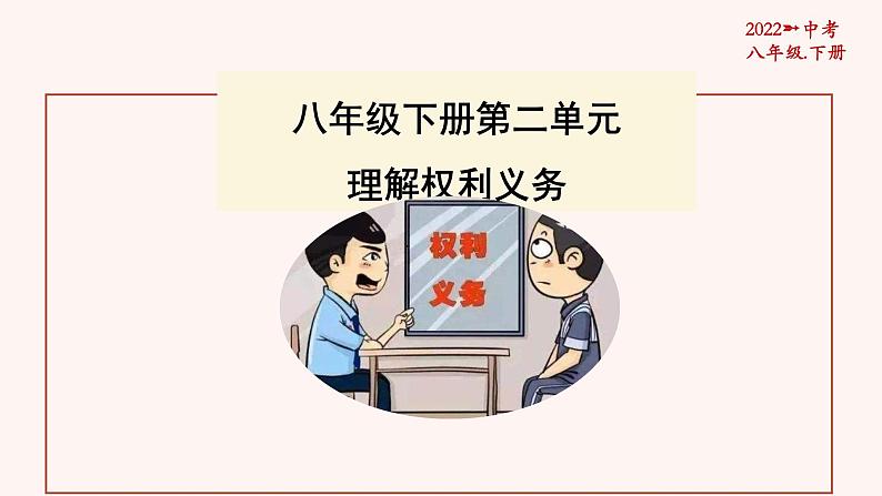 八年级下册第二单元理解权利义务复习课件-2022年中考道德与法治一轮复习01