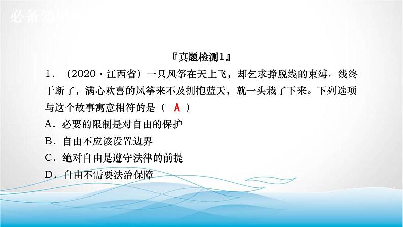 道德与法治中考复习第十五课时追求自由平等维护公平正义PPT课件08