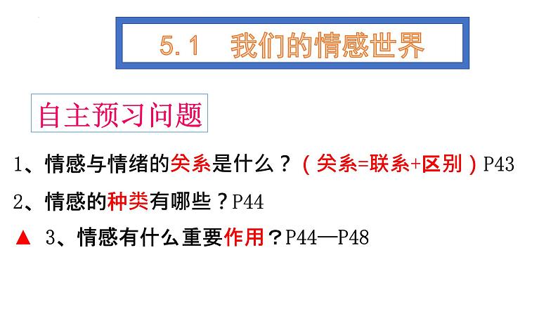 5.1我们的情感世界课件2021-2022学年部编版道德与法治七年级下册第1页