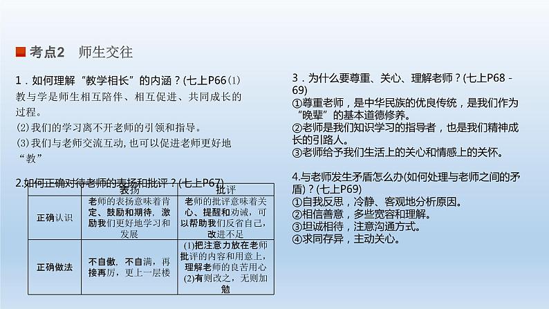 七年级上册第第三单元师长情谊课件-2022年中考道德与法治一轮复习第7页