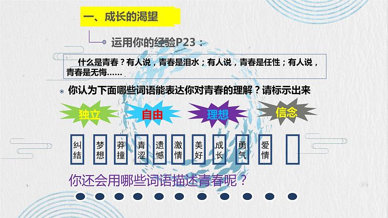 2021-2022学年部编版道德与法治七年级下册 3.1 青春飞扬课件（23张PPT）第7页