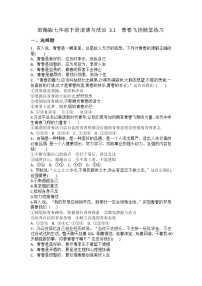 初中政治 (道德与法治)人教部编版七年级下册青春飞扬当堂达标检测题