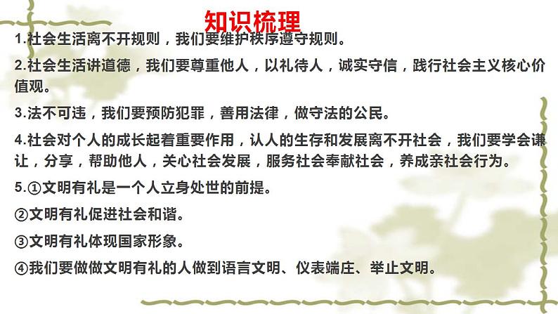 八年级上册第二单元遵守社会规则课件2022年中考道德与法治一轮复习第2页