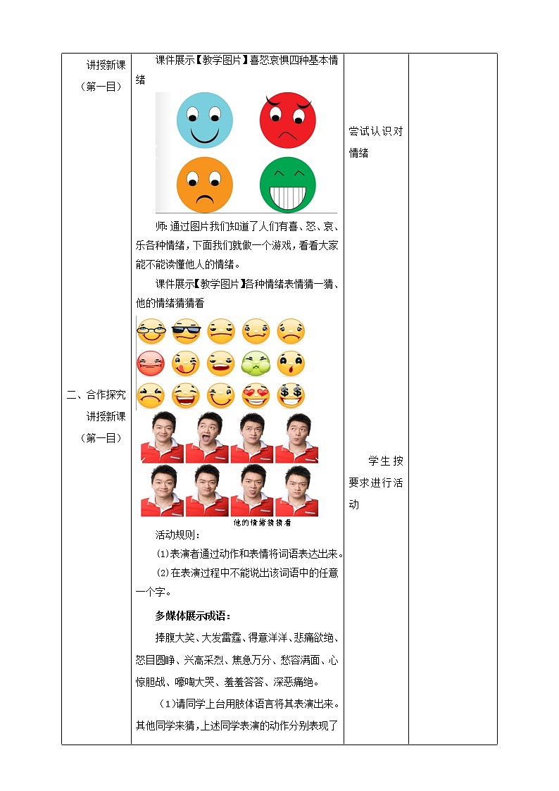 2021-2022学年统编版道德与法治 七年级下册 4.1 青春的情绪  教案 (2)第2页