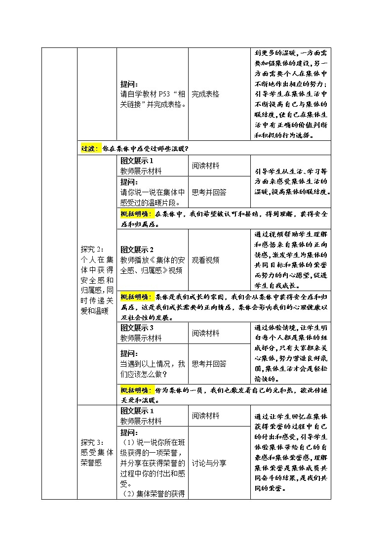 2021-2022学年统编版道德与法治 七年级下册 6.1集体生活邀请我教案(3)03