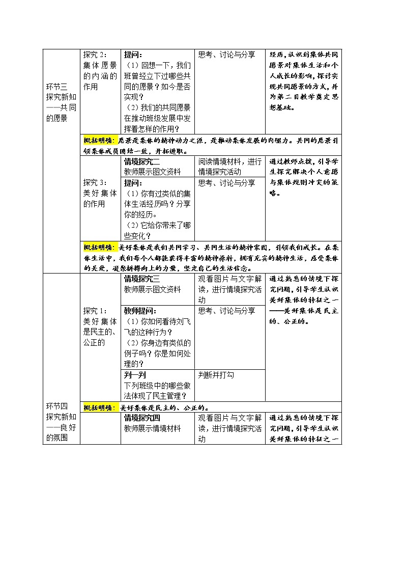 2021-2022学年统编版道德与法治 七年级下册 8.1 憧憬美好集体 教案 (4)第3页