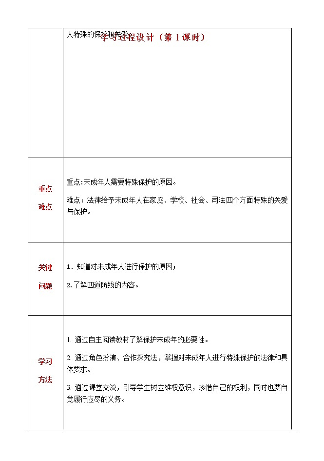 2021-2022学年统编版道德与法治 七年级下册 10.1  法律为我们护航 教案第3页