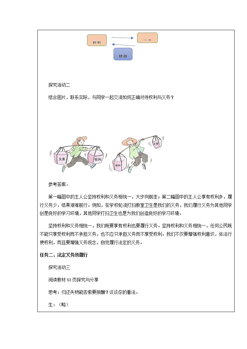 2021-2022学年统编版道德与法治八年级下册 4.2 依法履行义务 教案 (2)02