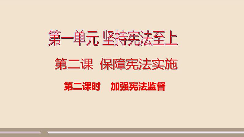 第一单元第二课第二课时  加强宪法监督课件PPT第1页