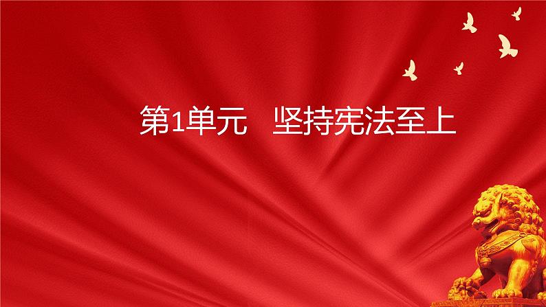 2021-2022学年部编版八年级道德与法治下册 第一单元 坚持宪法至上单元复习课件（24张PPT）第1页